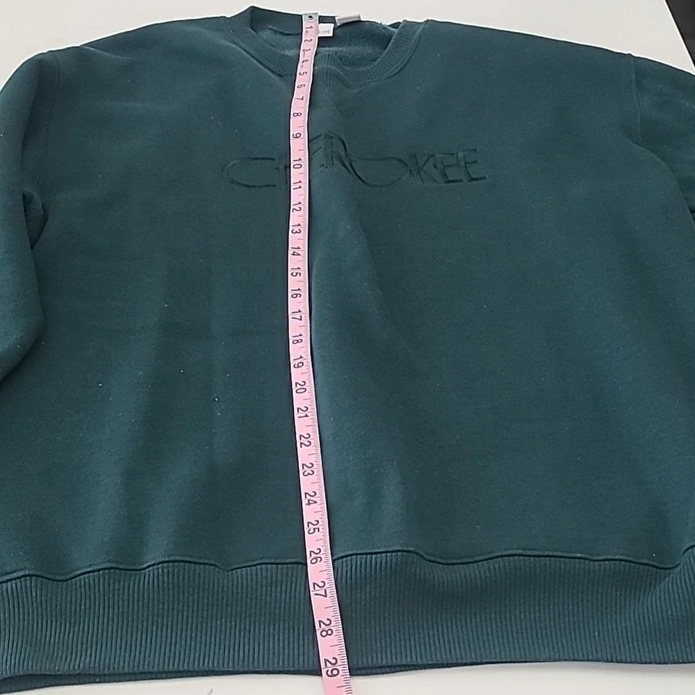 Cherokee Women Sweater‎ Green XL Long Sleeve Crew Neck Vintage Embroidered Logo